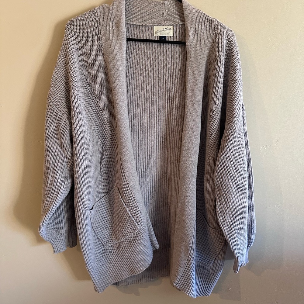 Universal Thread Light Gray Open-Front Cardigan